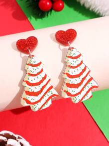 Red Glitter Cake Dangles