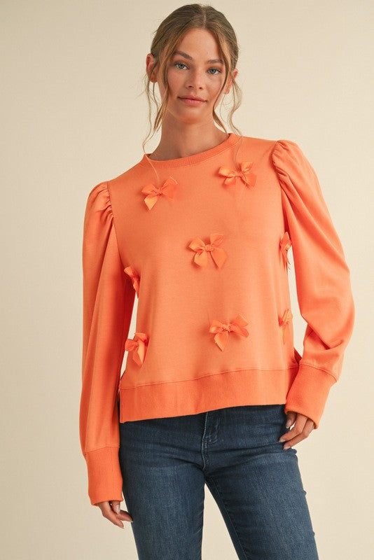 Orange Bow Sweater