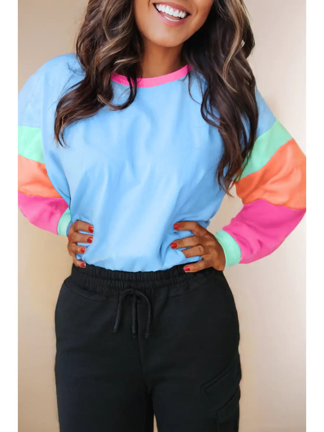 Pastel Stripe Sleeve Tee