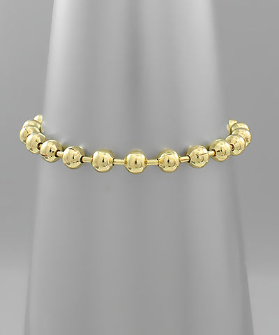 Gold Beaded Toggle Bracelet