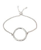 Worn Silver Circle Metal Bracelet