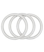 3 Worn Silver Bangles