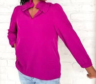 Orchid Ruffle Neck Blouse