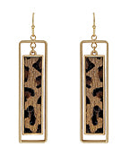 Gold Bar Leopard Earrings