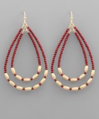 Burgundy Tear Drop Earrings