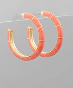 Orange Enamel Hoops