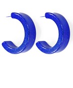 40mm Royal Blue Metallic Hoops
