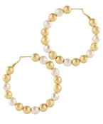 Gold and Silver Worn Ball Hoops