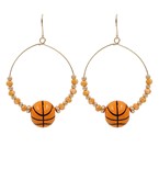 Orange Hoop Basketball Earrings