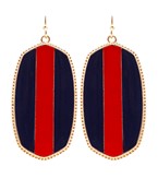 Navy and Red Stripe Earrings