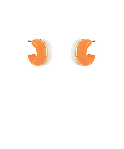 Orange and White Small Hoops