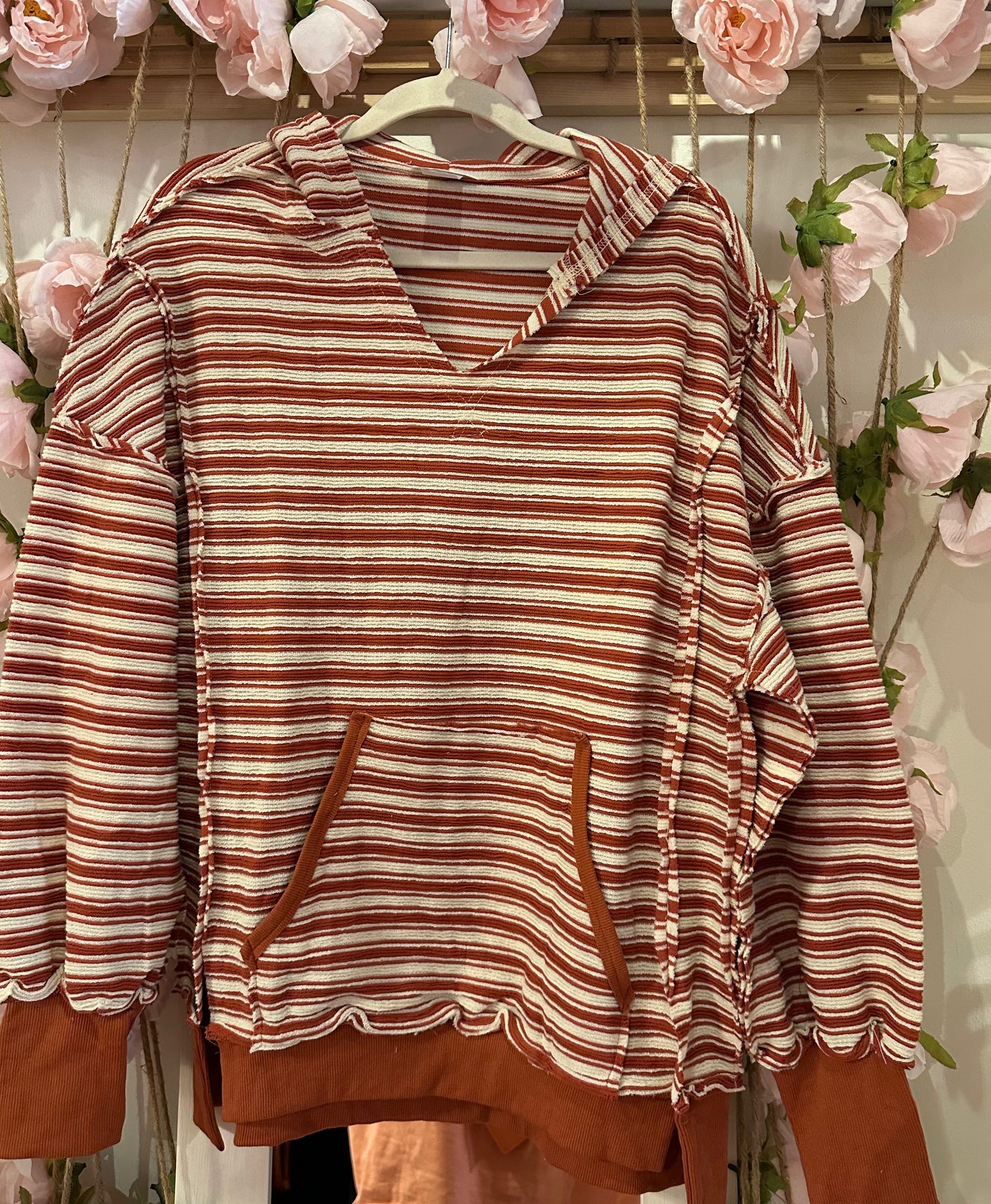 Rust Stripe Hoodie