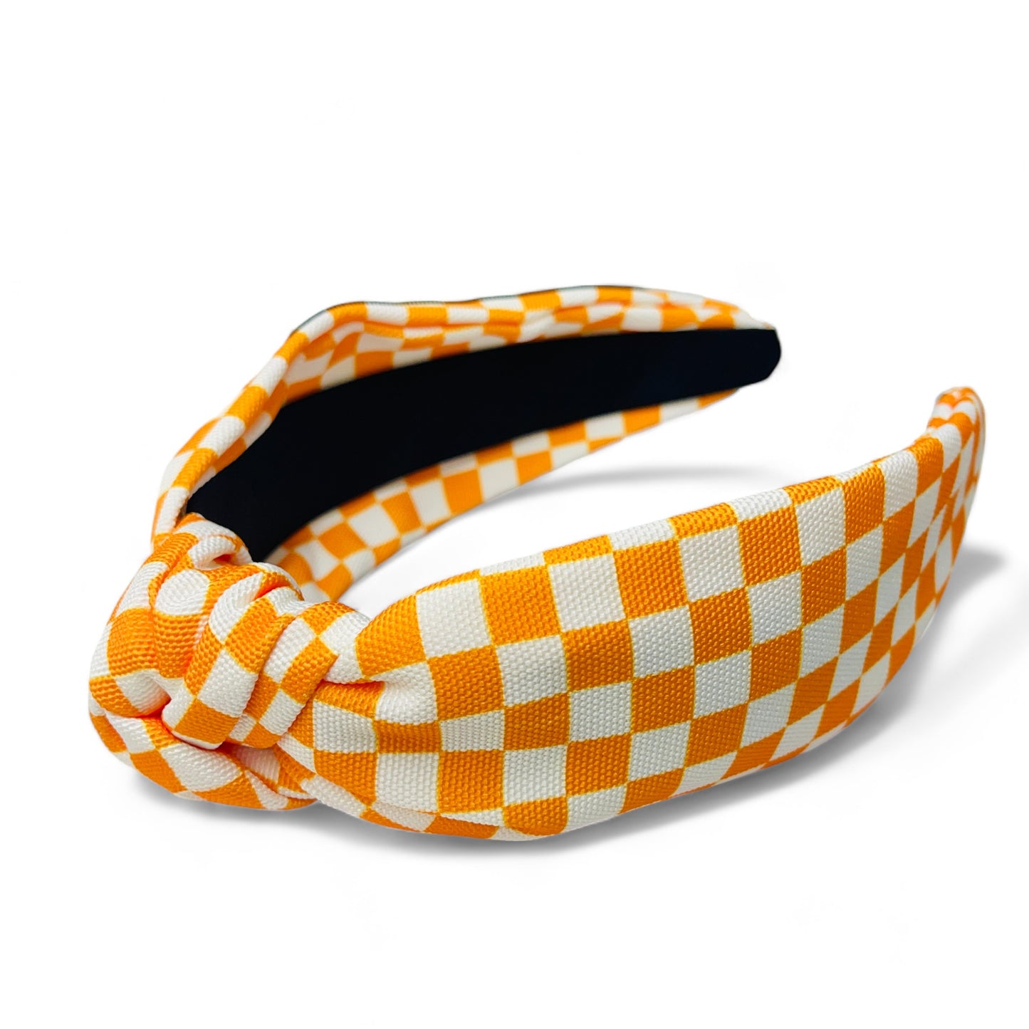 Orange and White Checkered Headband