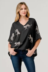 Black Cheetah Top