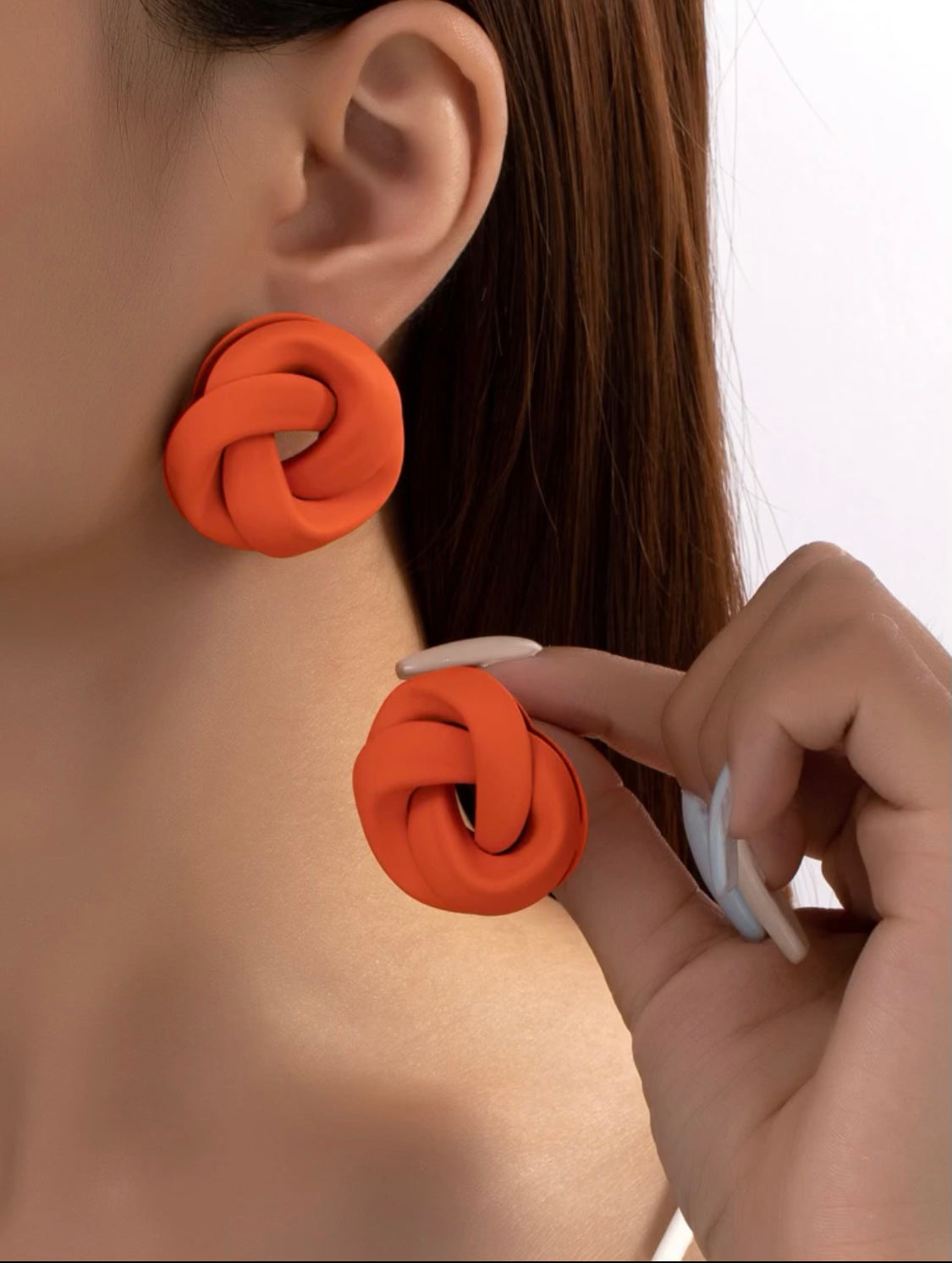 Orange Knot Earrings