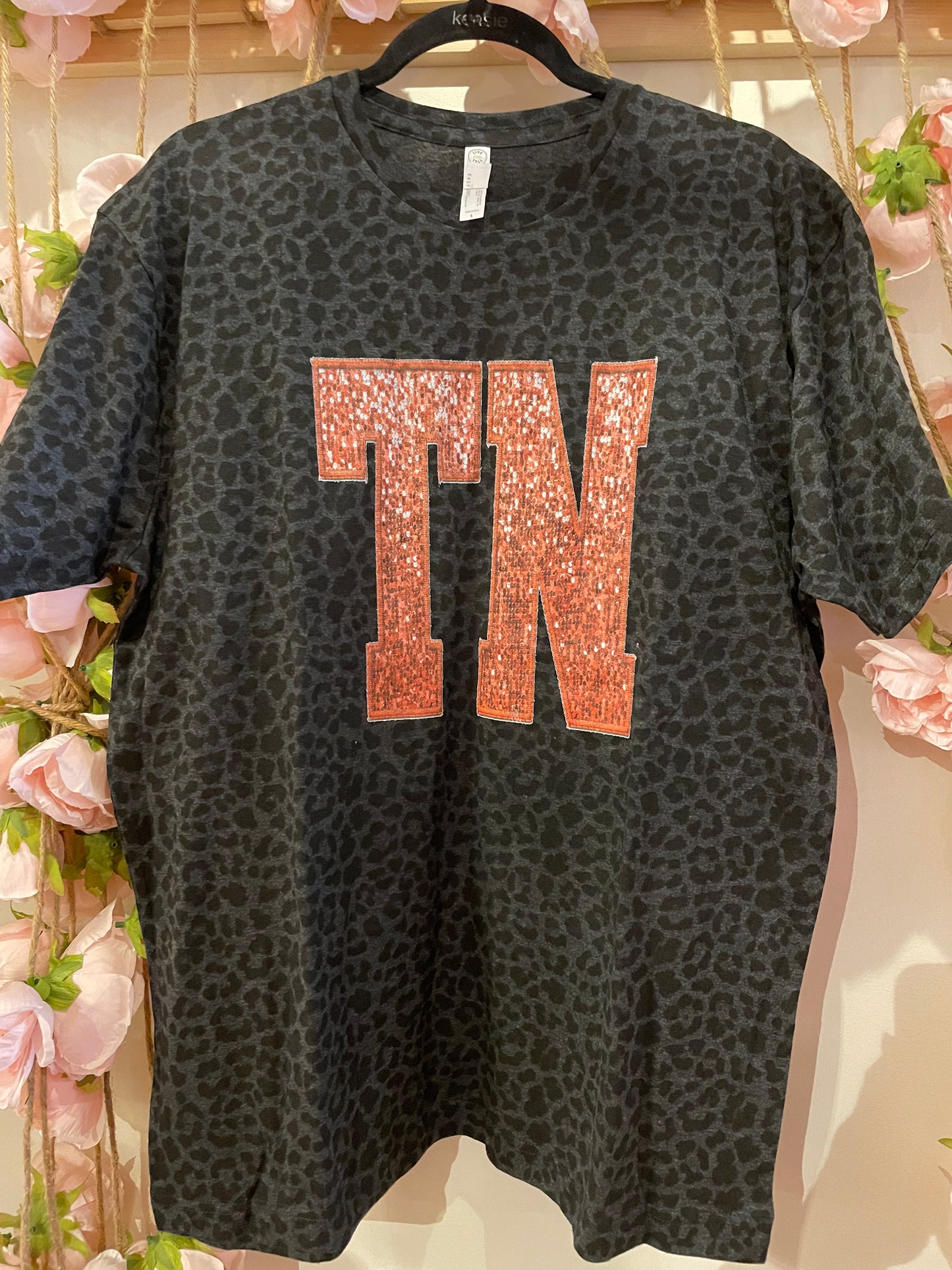 Animal Print Faux Sequin TN Shirt