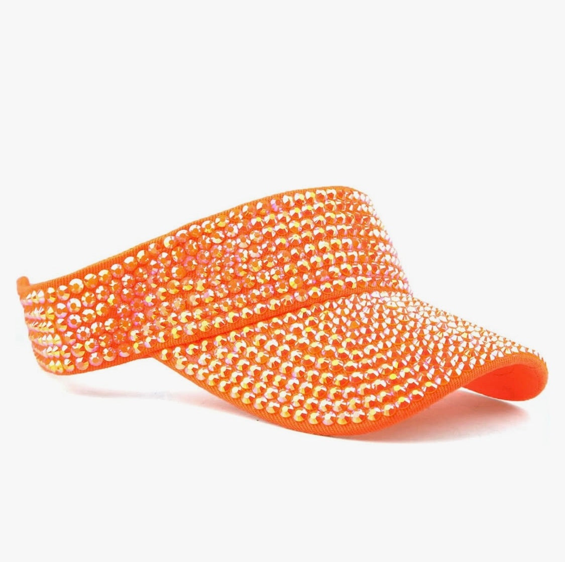 Orange Rhinestone Visor