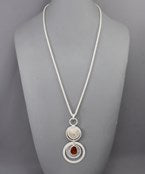 Matte Silver Jewel Necklace