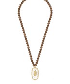 Brown Wooden Necklace With Pendant