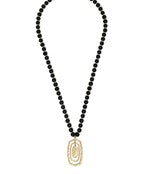 Black Wooden Necklace With Pendant