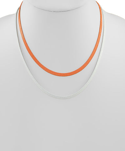 Orange and White Dual Herringbone Chain