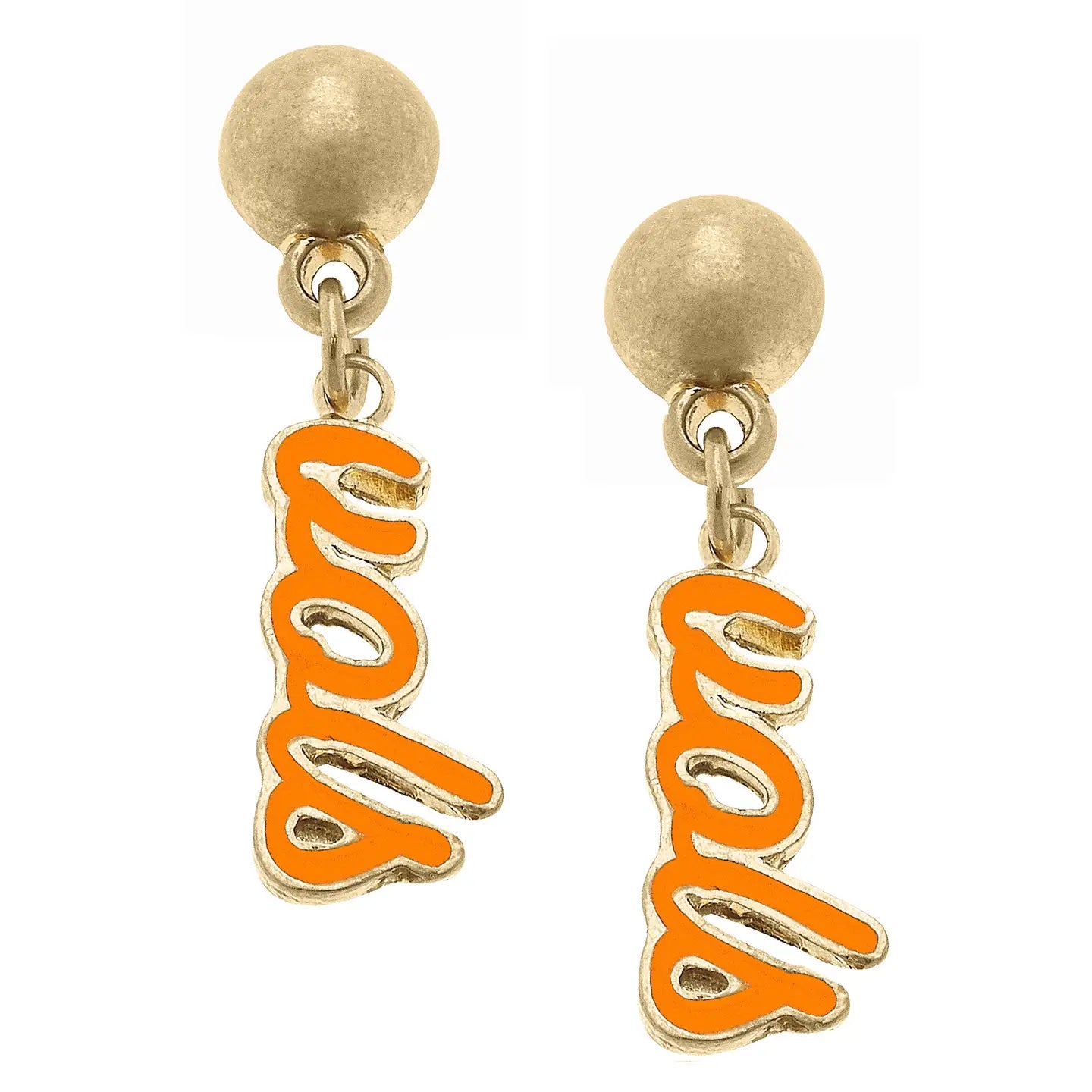 Vols Enamel Script Earrings