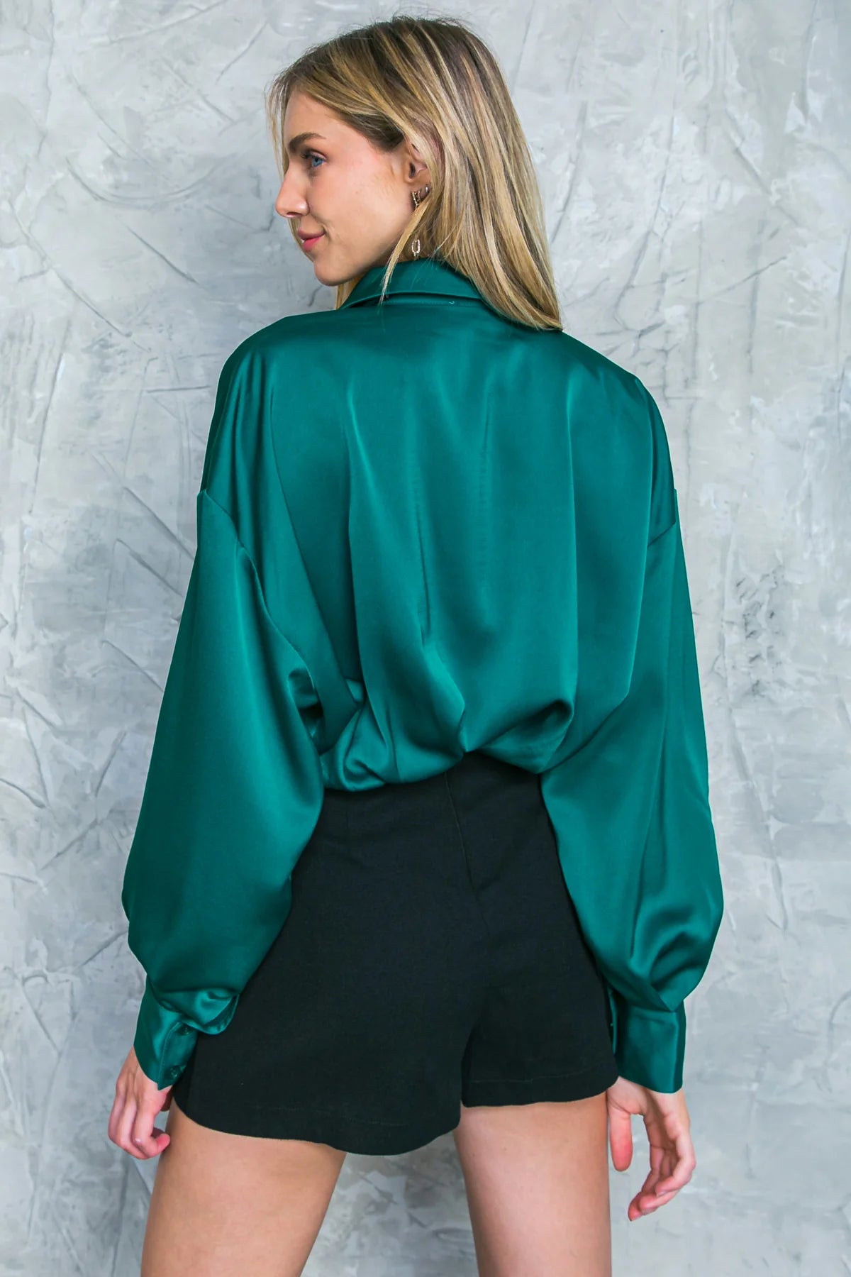 Teal Lantern Sleeve Top