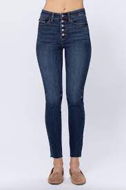Curvy Judy Blue Button Fly