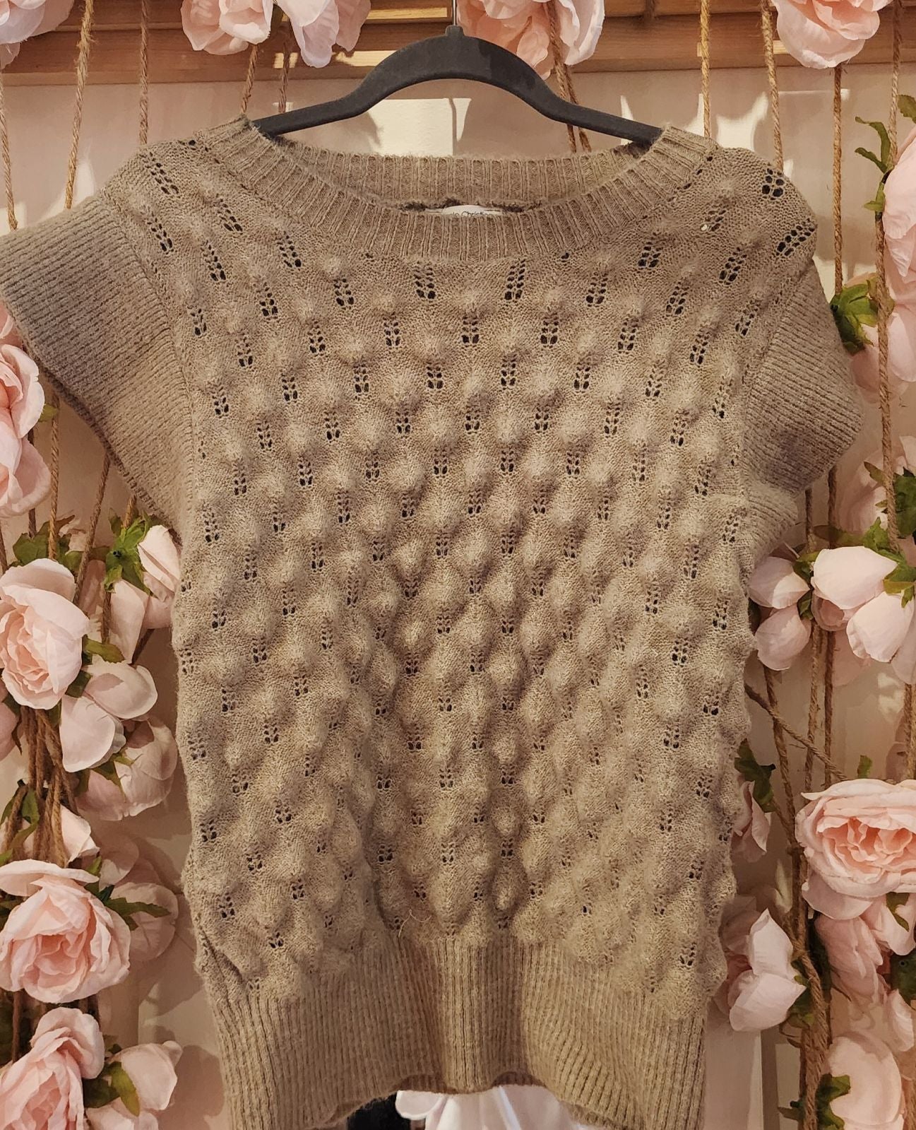Taupe Hobnail Sweater/Vest
