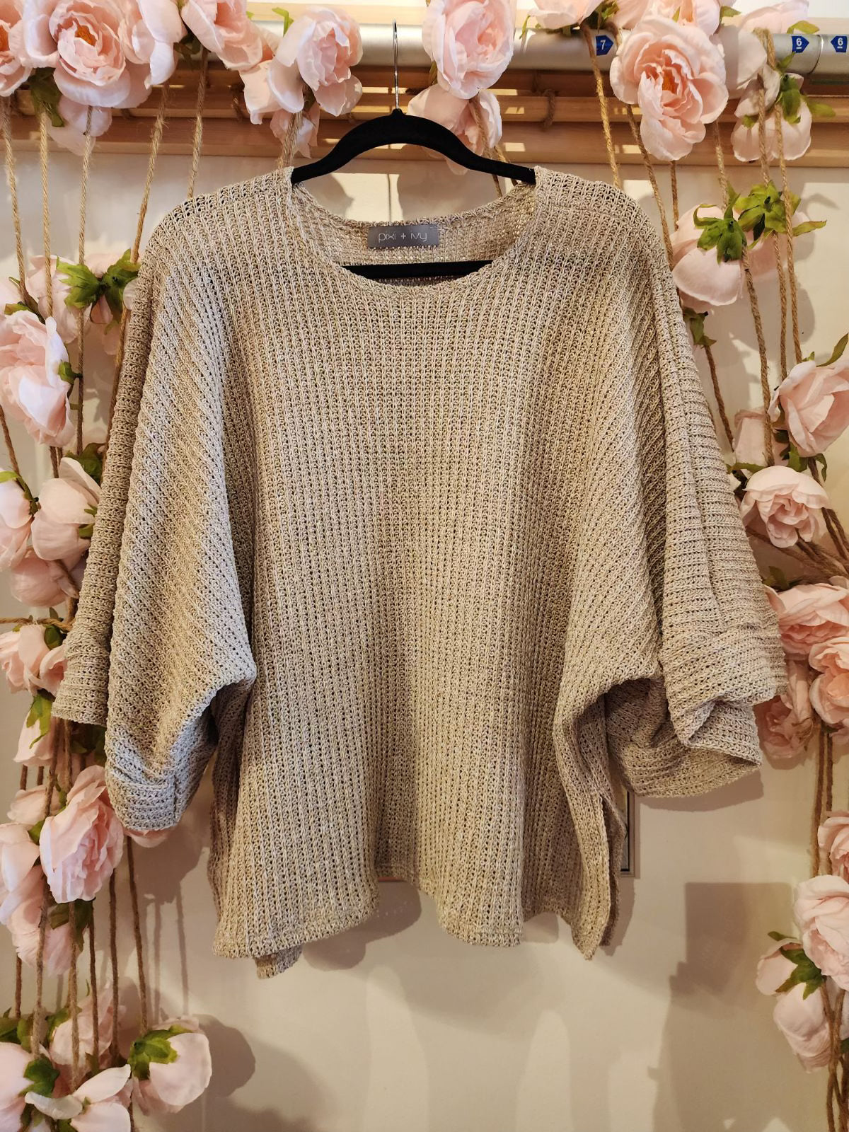 Tan Oversized Loose Knit Sweater