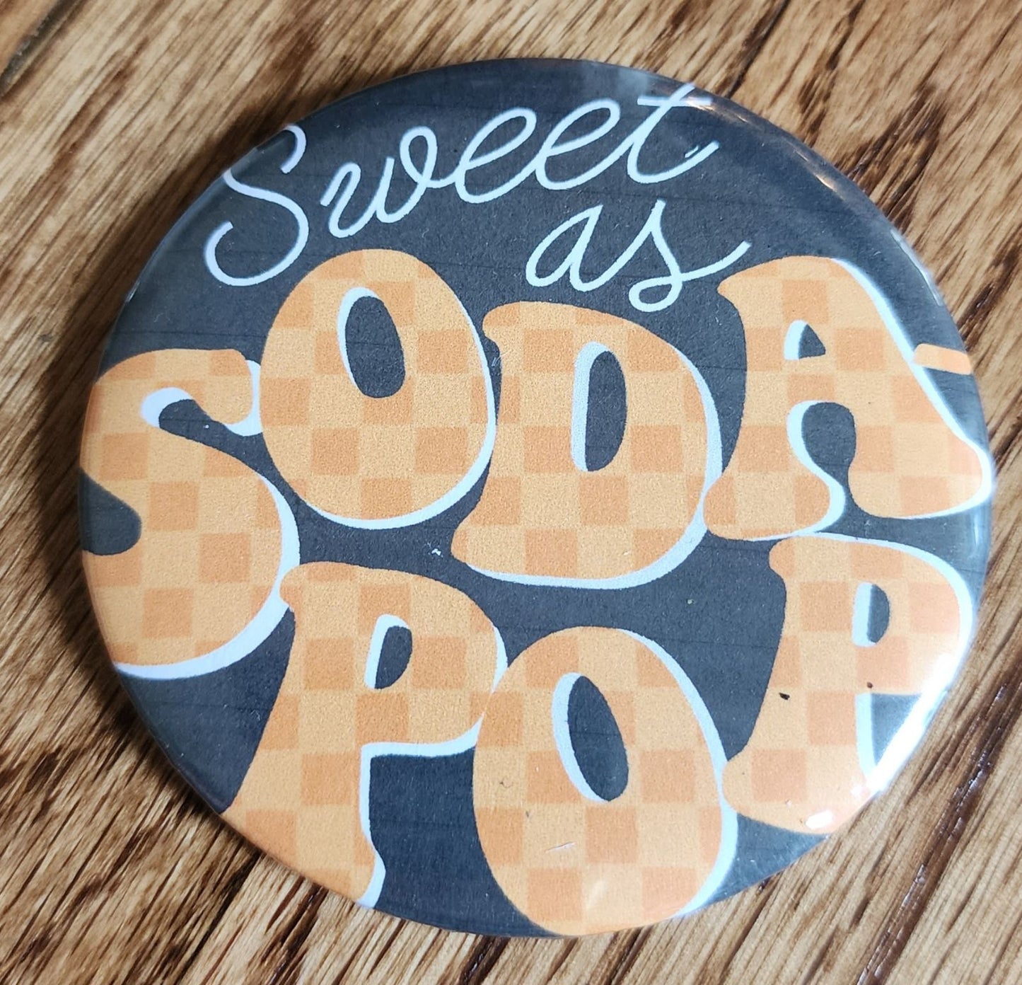 Black Soda Pop Button