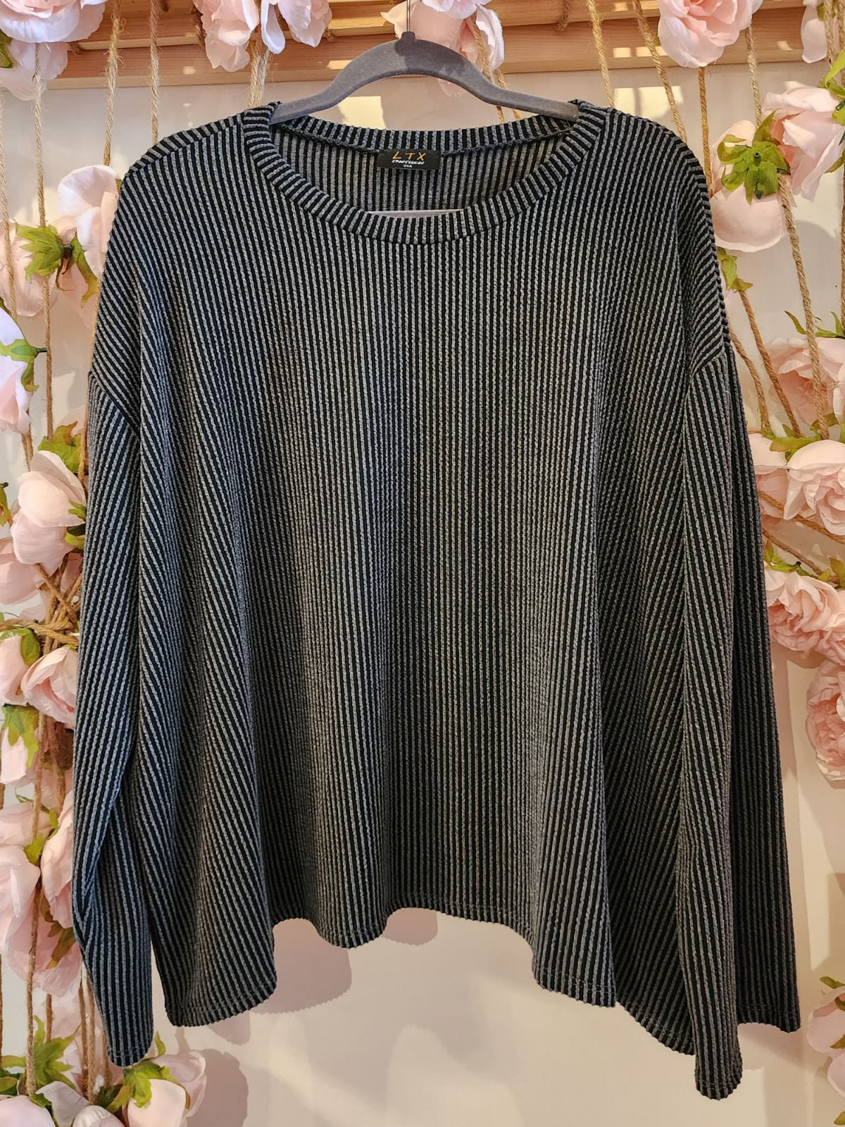 Curvy Black Chorded Shirt