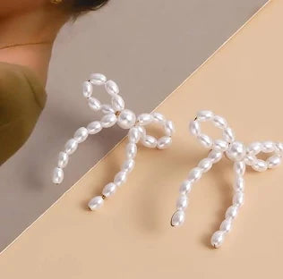 Pearl Bow Earrings