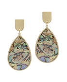 Gold Multi Iridescent Tear Drop Earrings
