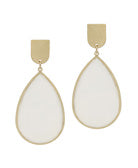 Cream Iridescent Tear Drop Earrings