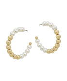 Gold and Pearl Beaded Hoops