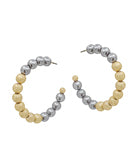 Gold and Gun Metal Beaded Hoops