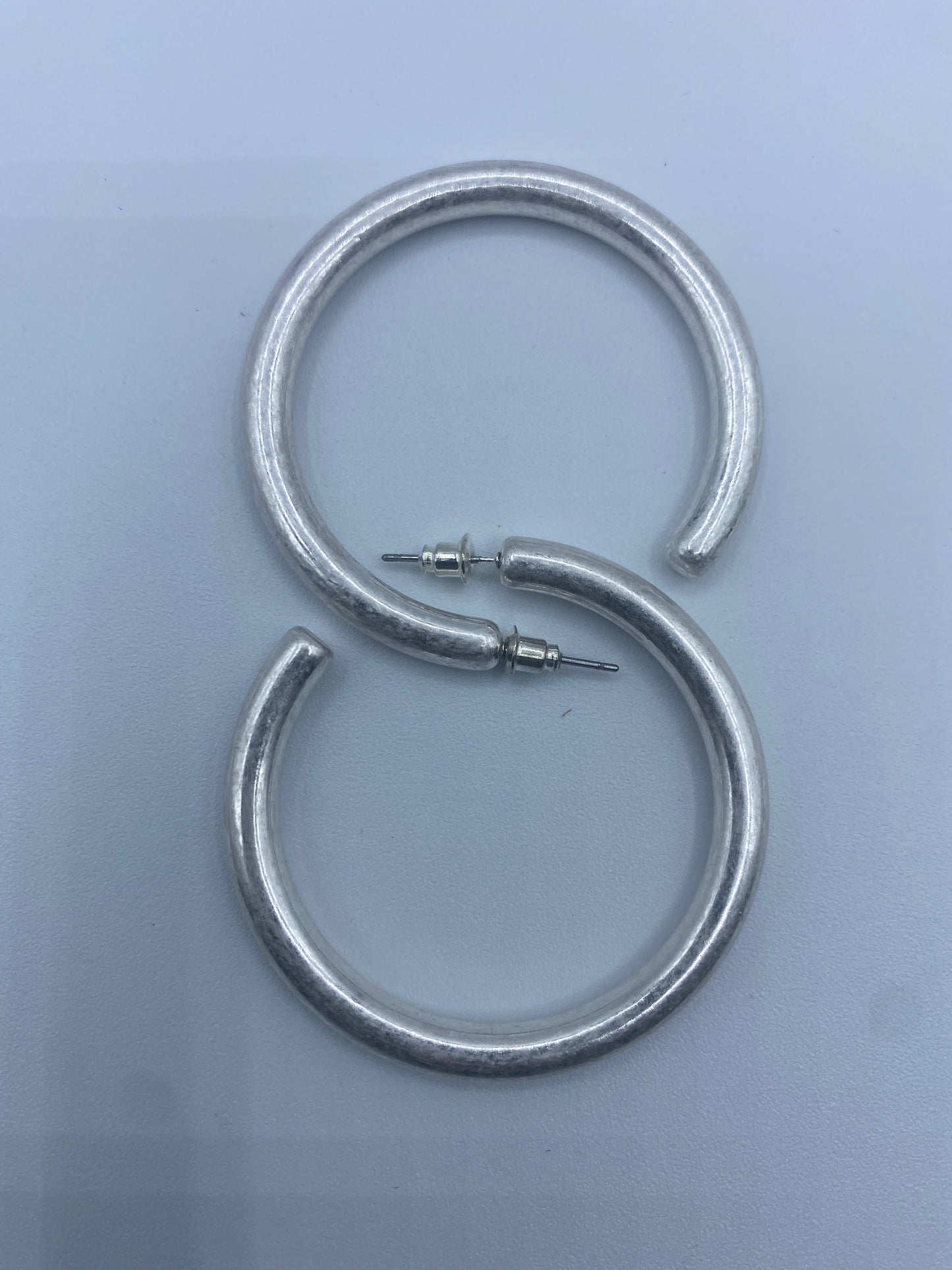 60mm Silver Hoop Earrings
