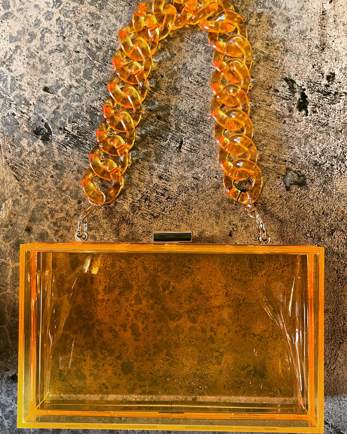 Orange Acrylic Stadium Purse