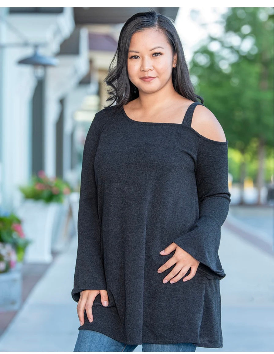 Cold Shoulder Black Top