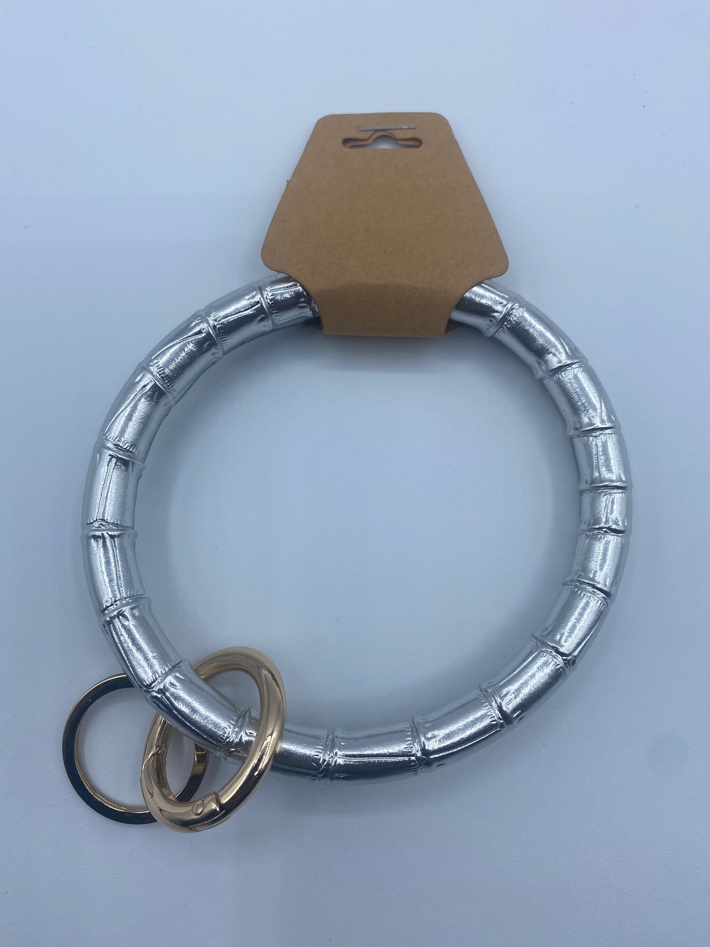 Silver Leather Keyring