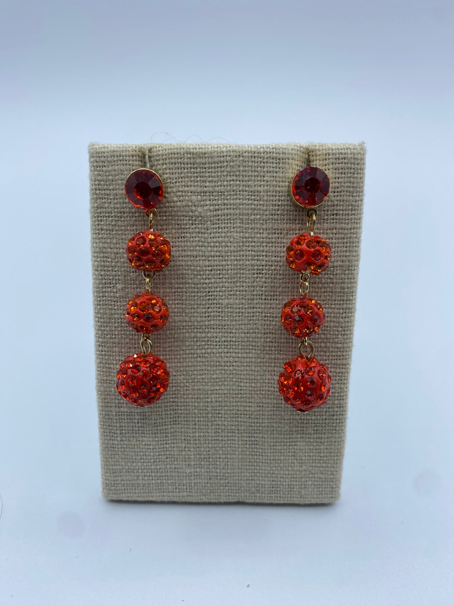 Orange Bead Dangle Earrings
