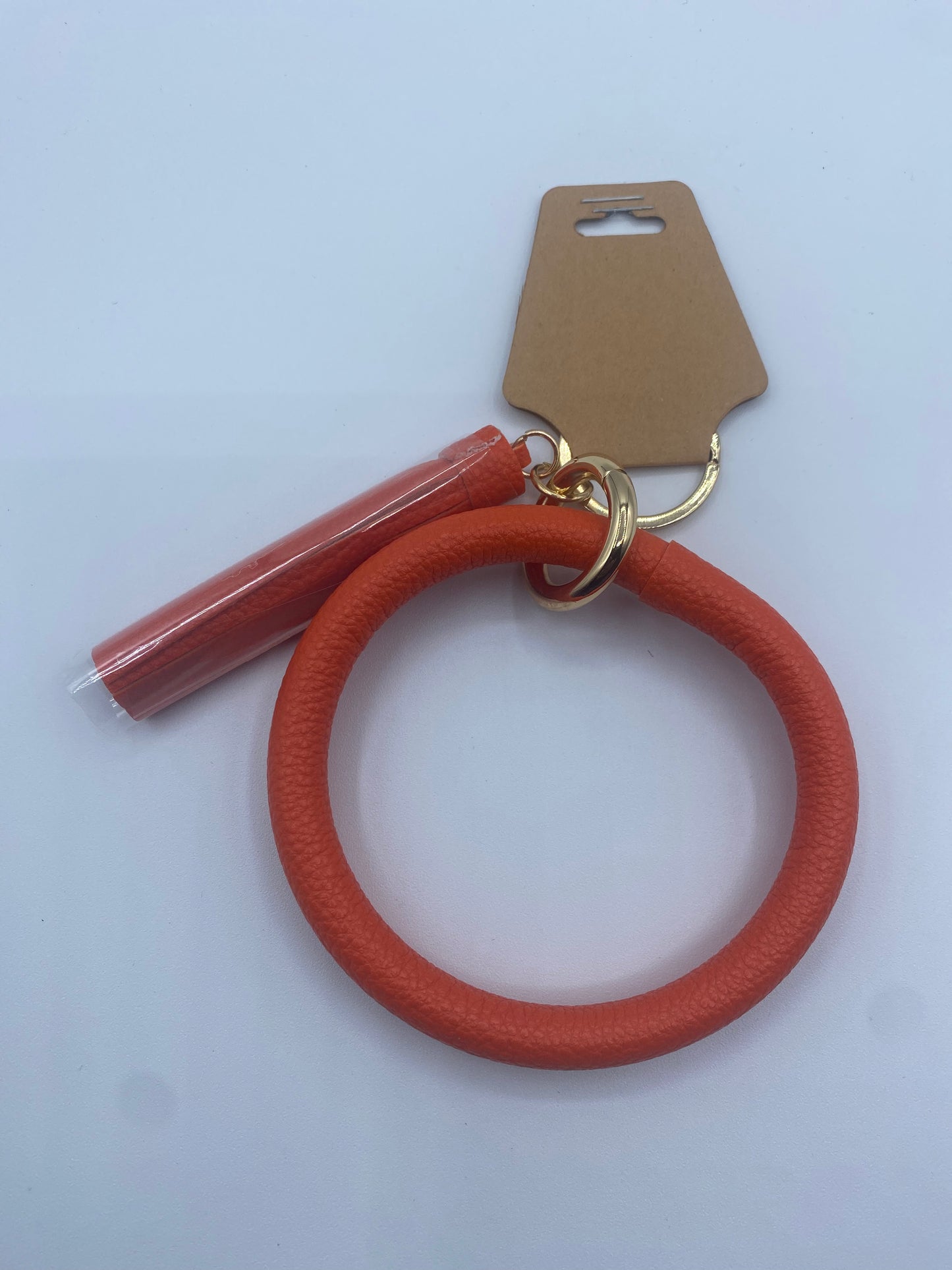 Orange Tassel Bracelet Keychain