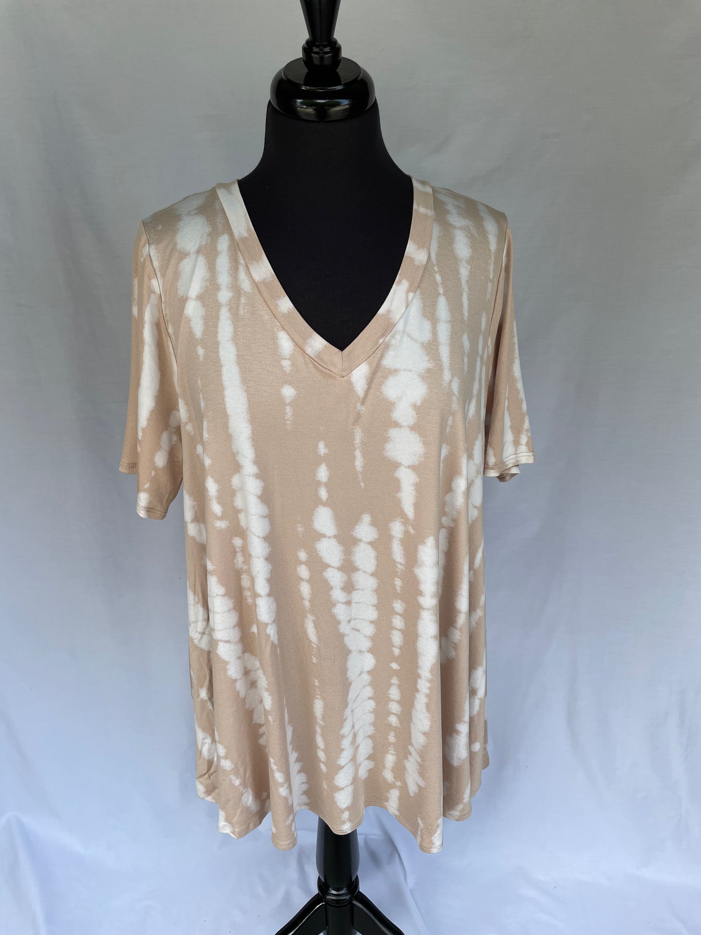 Beige Tie Dyed Top