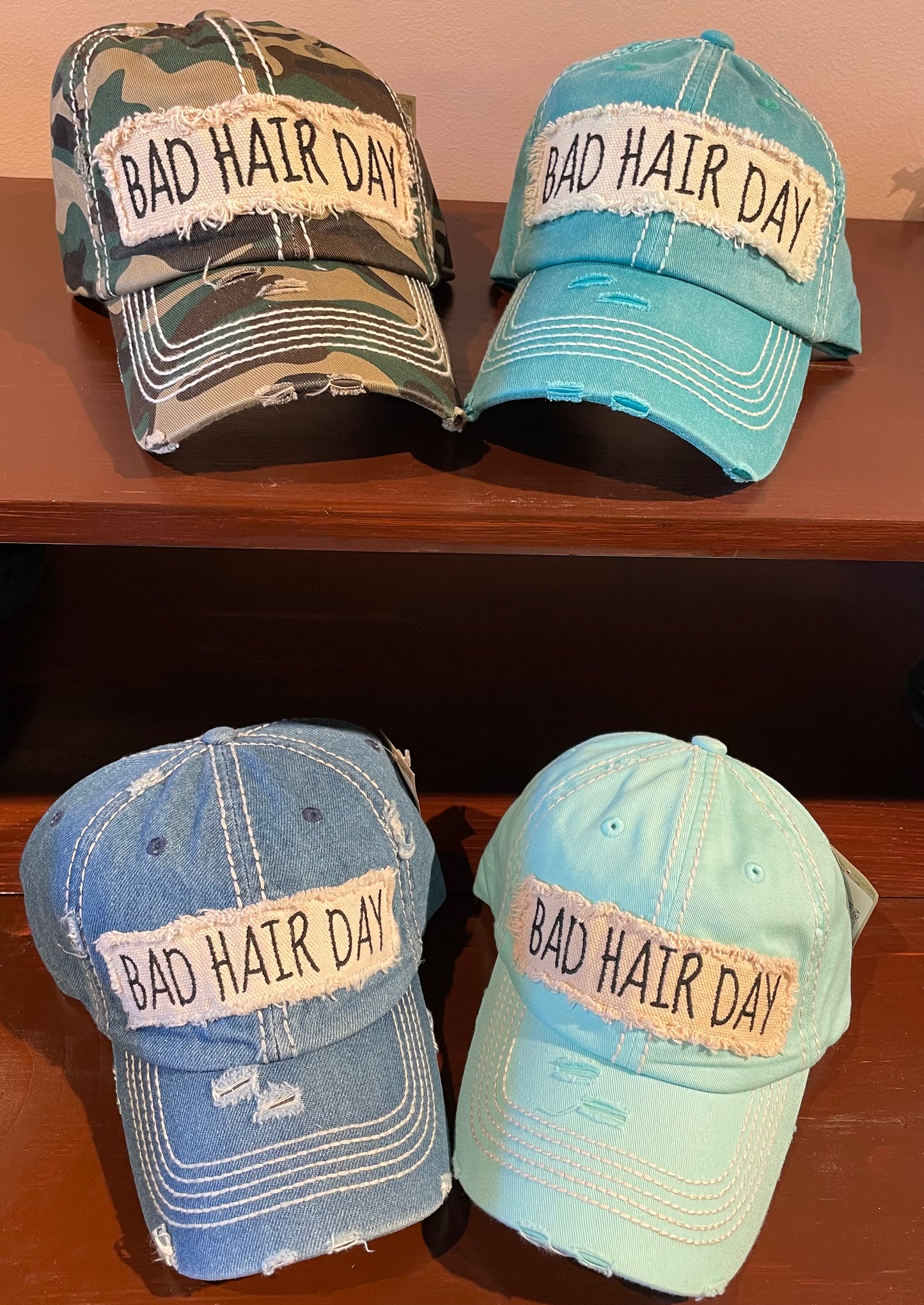 Bad Hair Day Distressed Baseball Hat