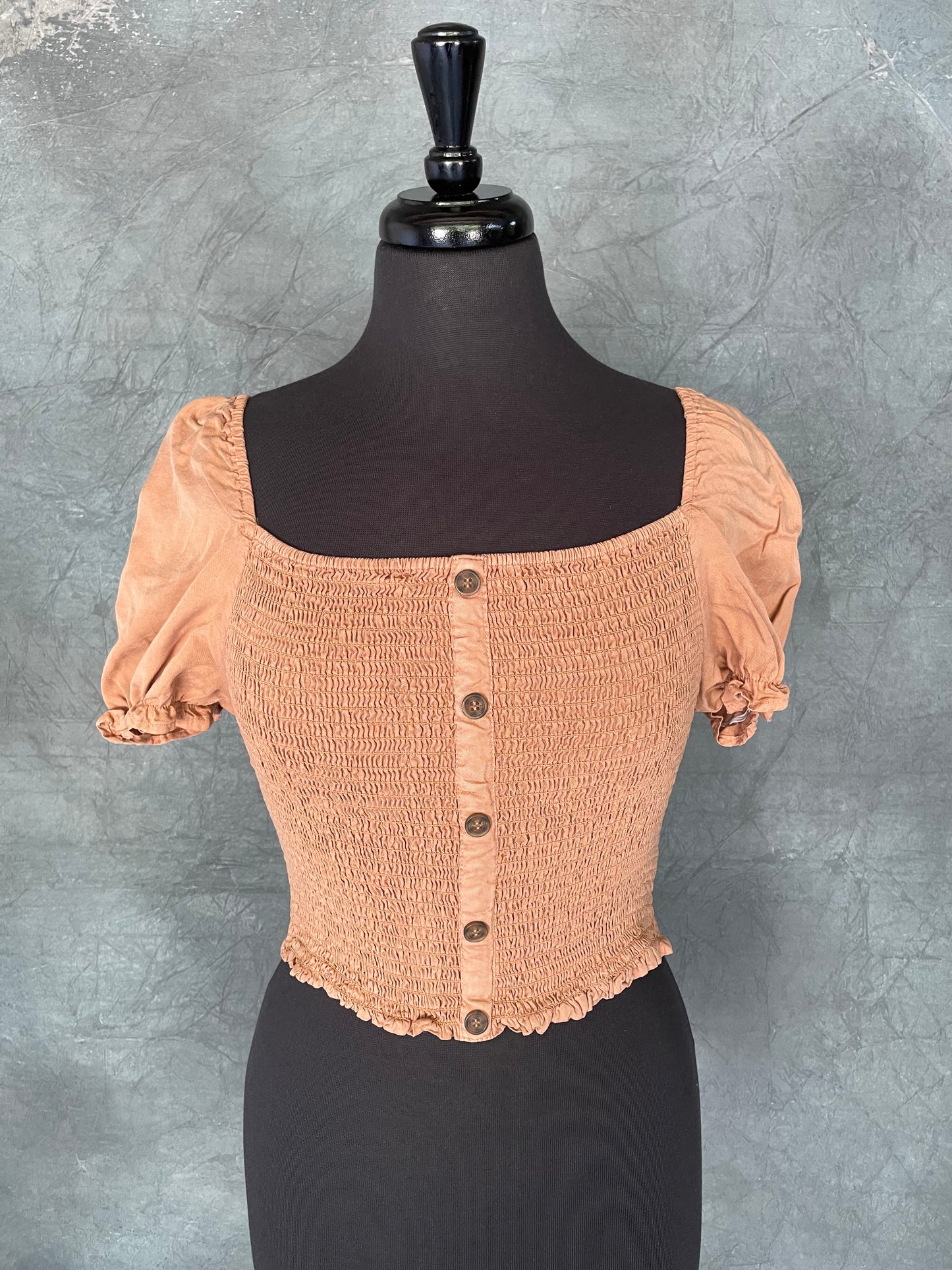 Elastic Brown Crop Top
