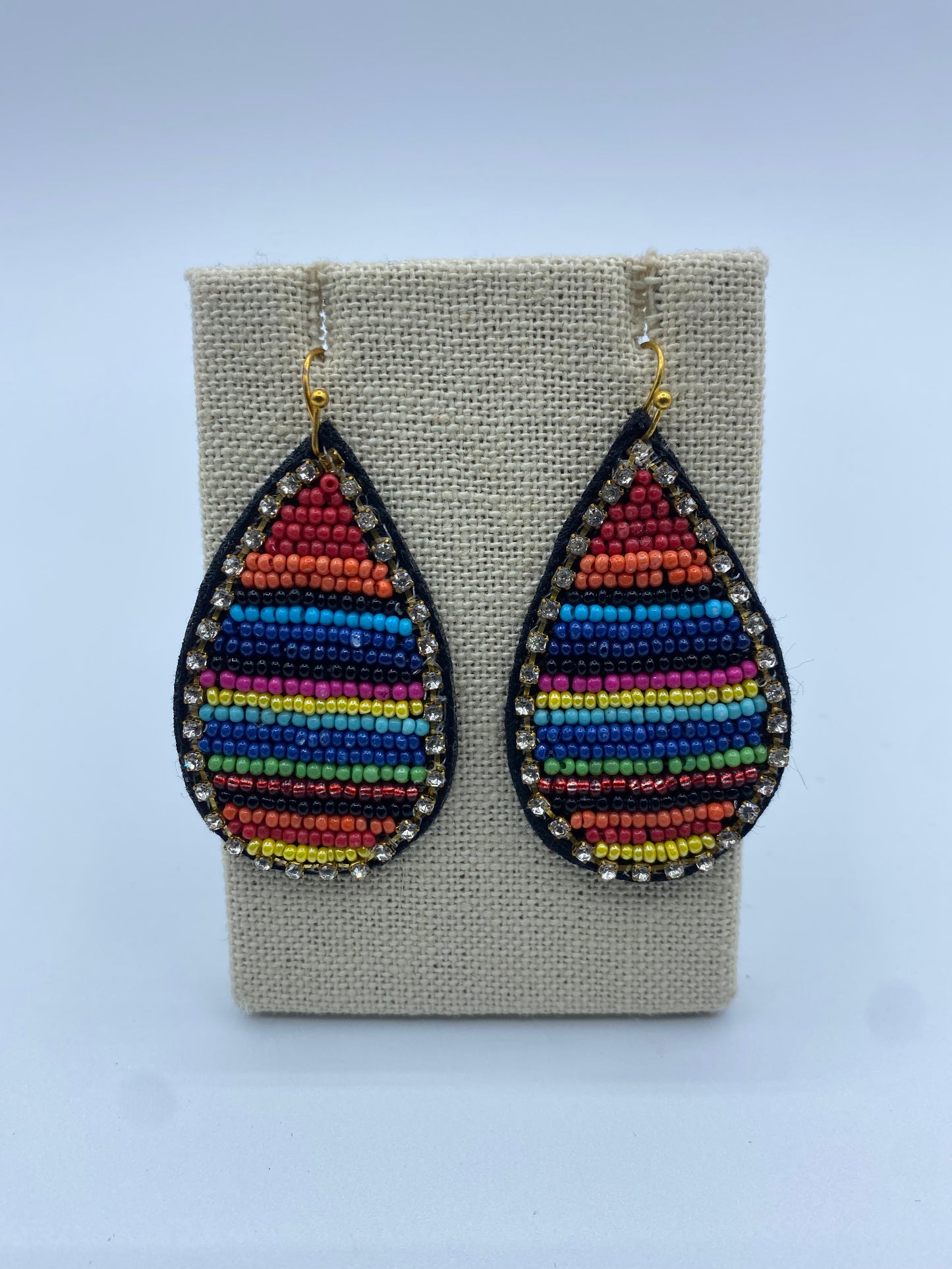 Multi-Colored Beaded Aztec Earrings