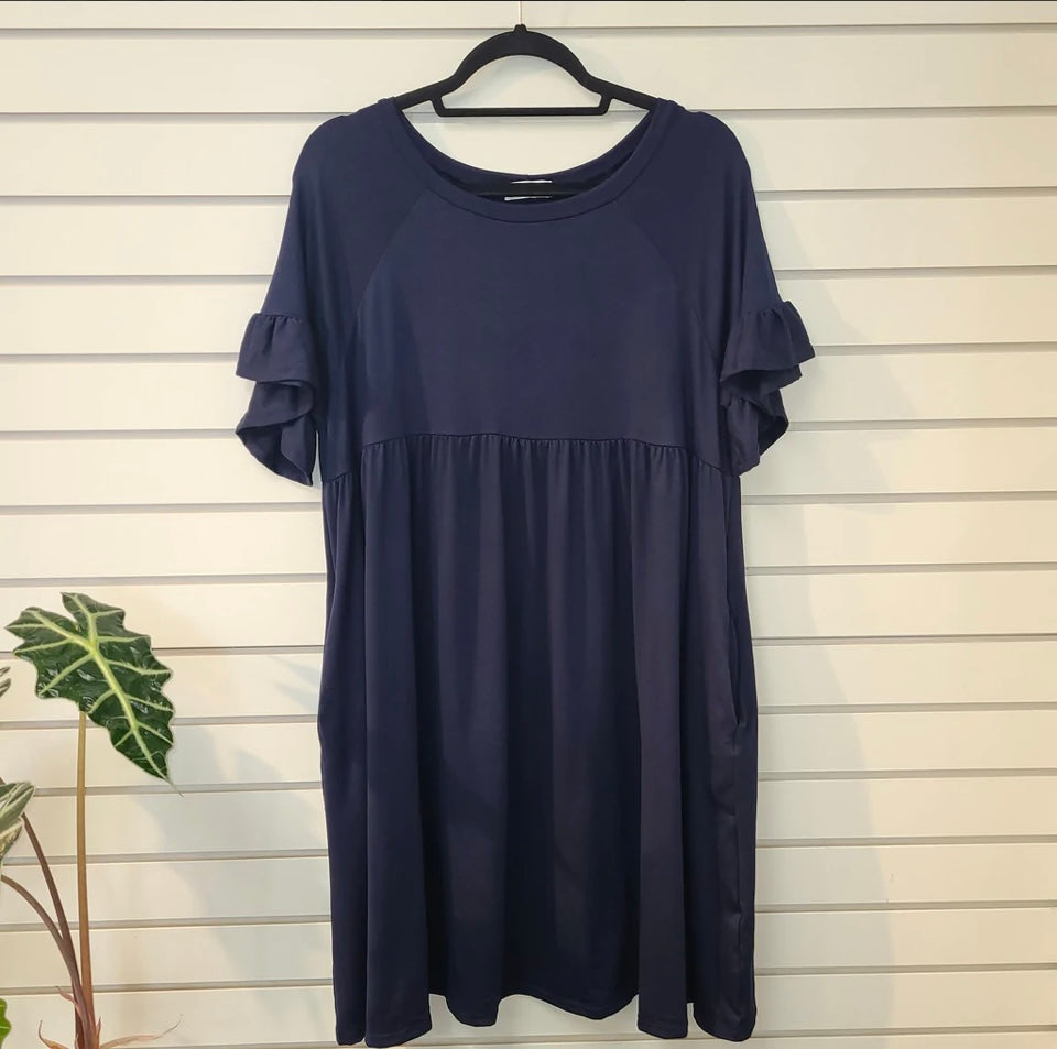 Navy Babydoll Dress
