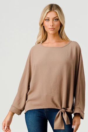 Taupe Tie Top