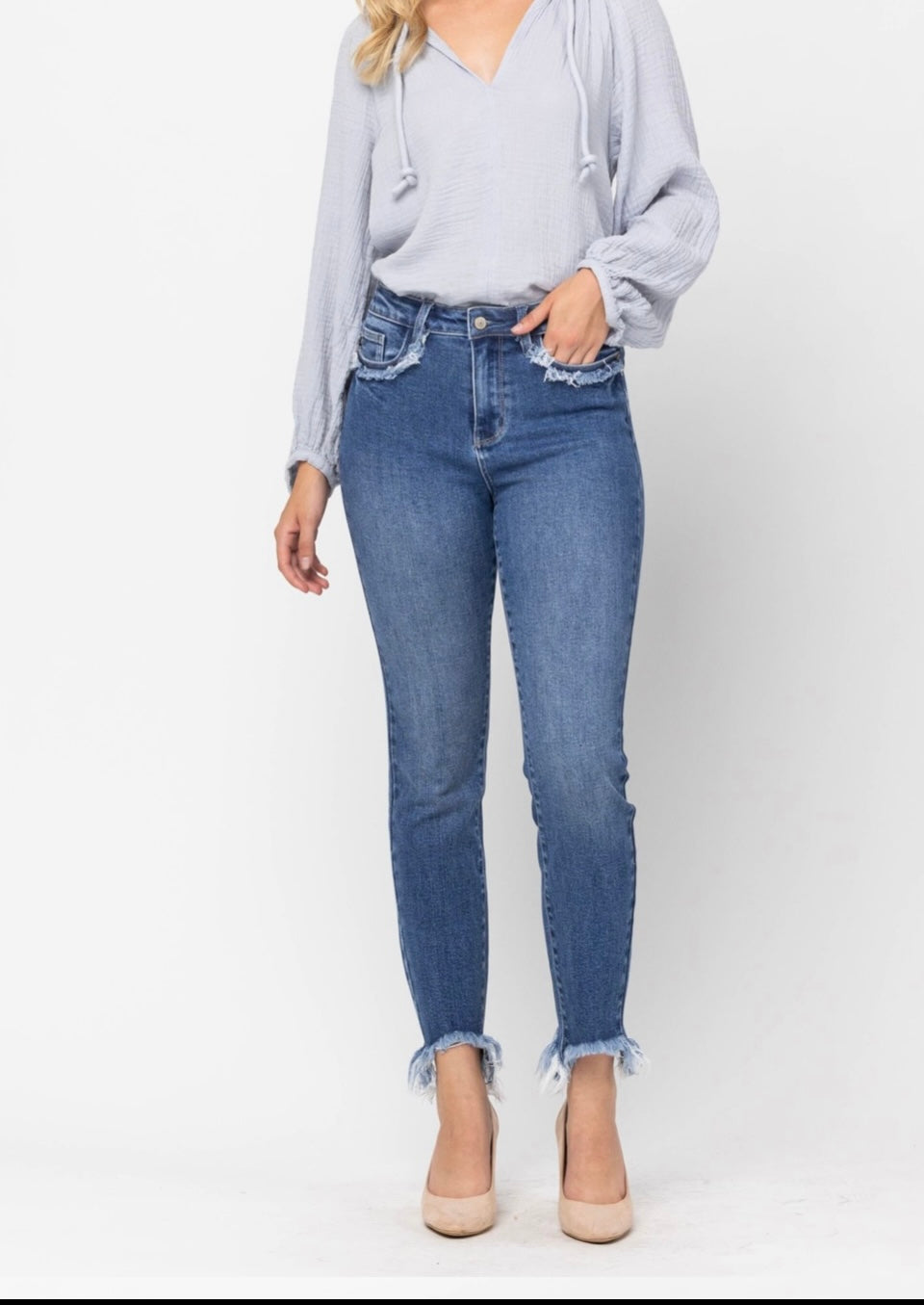 Judy Blue High Rise Slim Fit Fray